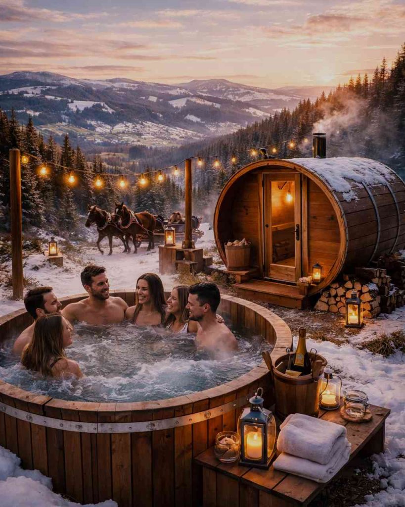 Jacuzzi i sauna przy domku w górach – relaks w Beskidzie Żywieckim